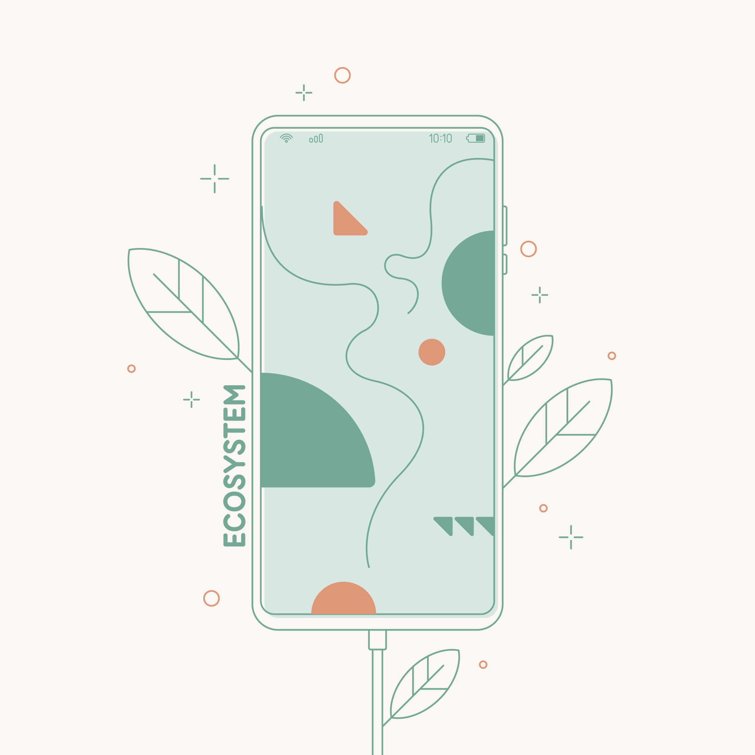 The concept illustration depicts conscious consumption. Vector graphics in a simple flat style.